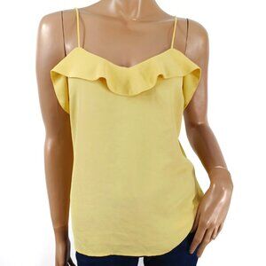 LULUS Tank Top Camisole Blouse Ruffle Edge Crepe L